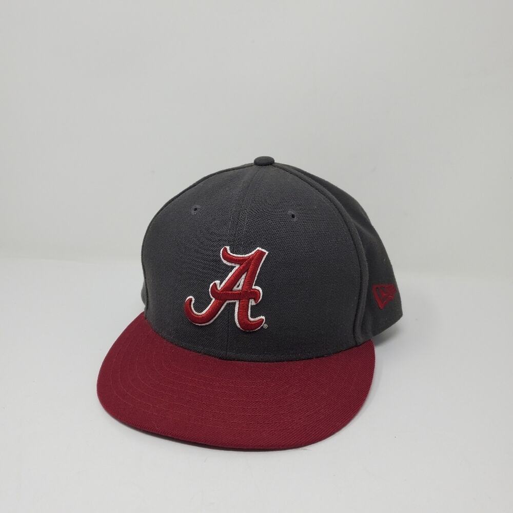 Alabama Crimson Tide New Era Grey & Red Fitted 7 1/4 hat Great Condition